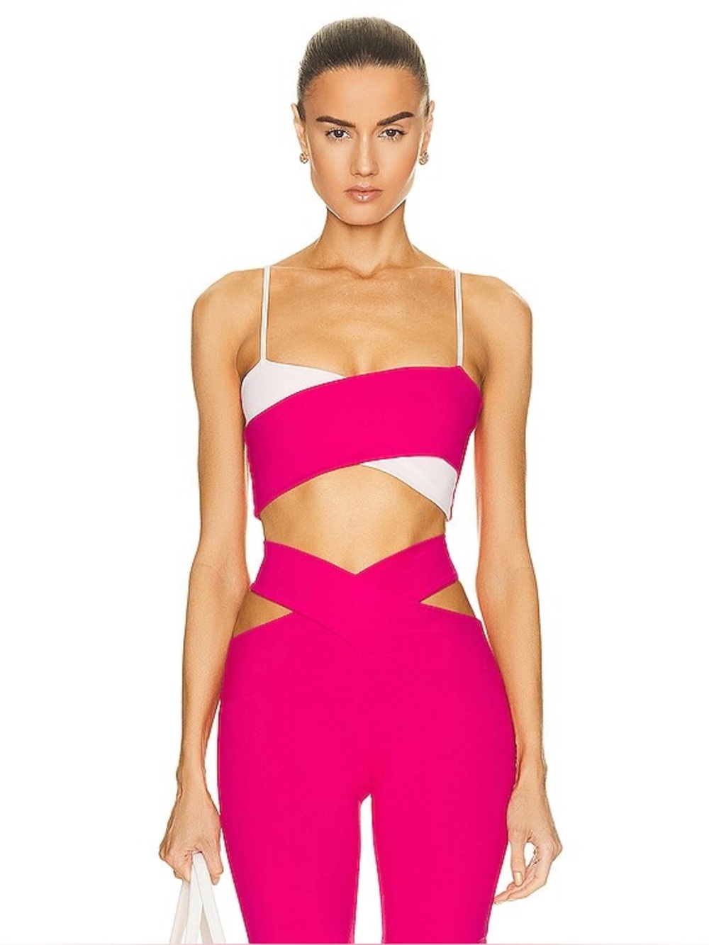 Live The Process Pink Orion crossover bra and leggings set
